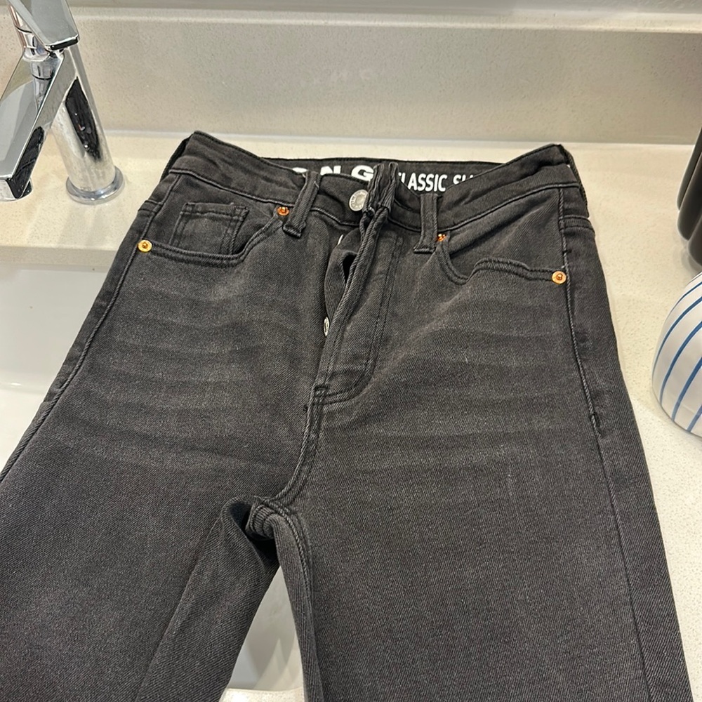 Ash black jeans size 1/25 with a slit on the sides